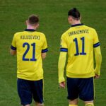 210325 Dejan Kulusevski and Zlatan Ibrahimovic of Sweden during the FIFA World Cup, WM, Weltmeisterschaft, Fussball Qua